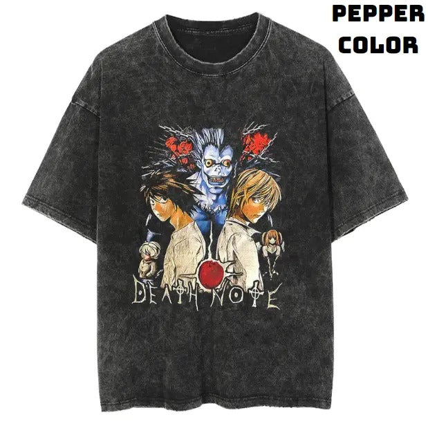 Death Cast Yagami & L Vintage Tee, Ryuk T-Shirt, Death Note Shirt, Vintage Graphic Tees, Unisex Anime Manga Shirt Top Menswear Womenswear Streetwear