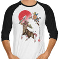 Death Mountain Watercolor - 3/4 Sleeve Raglan T-Shirt Hoodie, Sweatshirt | CiraTrend.com (Image 1)