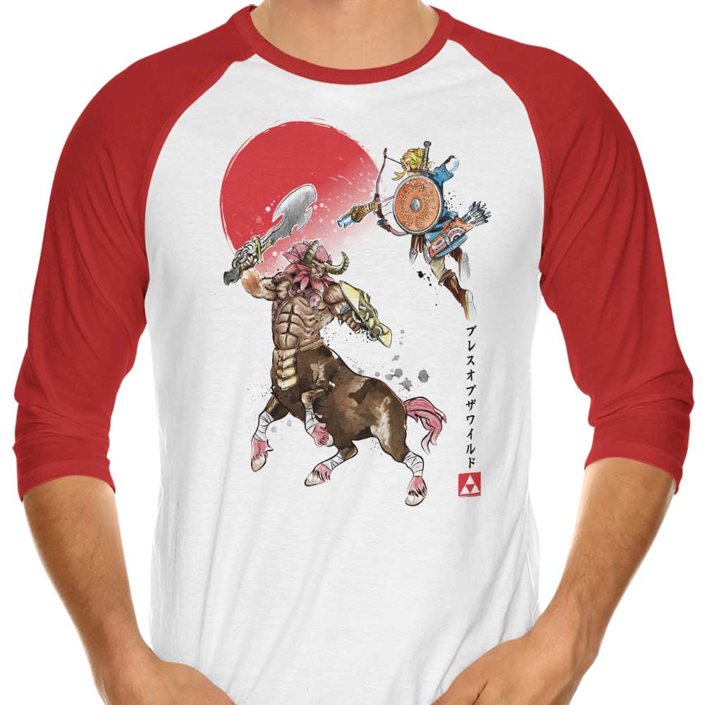 Death Mountain Watercolor - 3/4 Sleeve Raglan T-Shirt Hoodie, Sweatshirt | CiraTrend.com (Image 3)