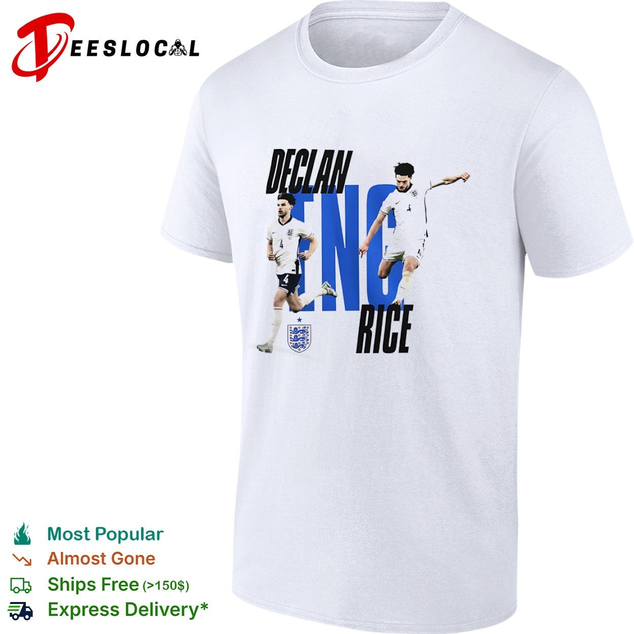 Declan Rice England national football team player action shirt