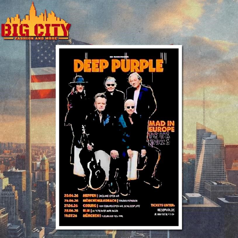 Deep Purple Mad In Europe Tour 2026 Germany Shirt