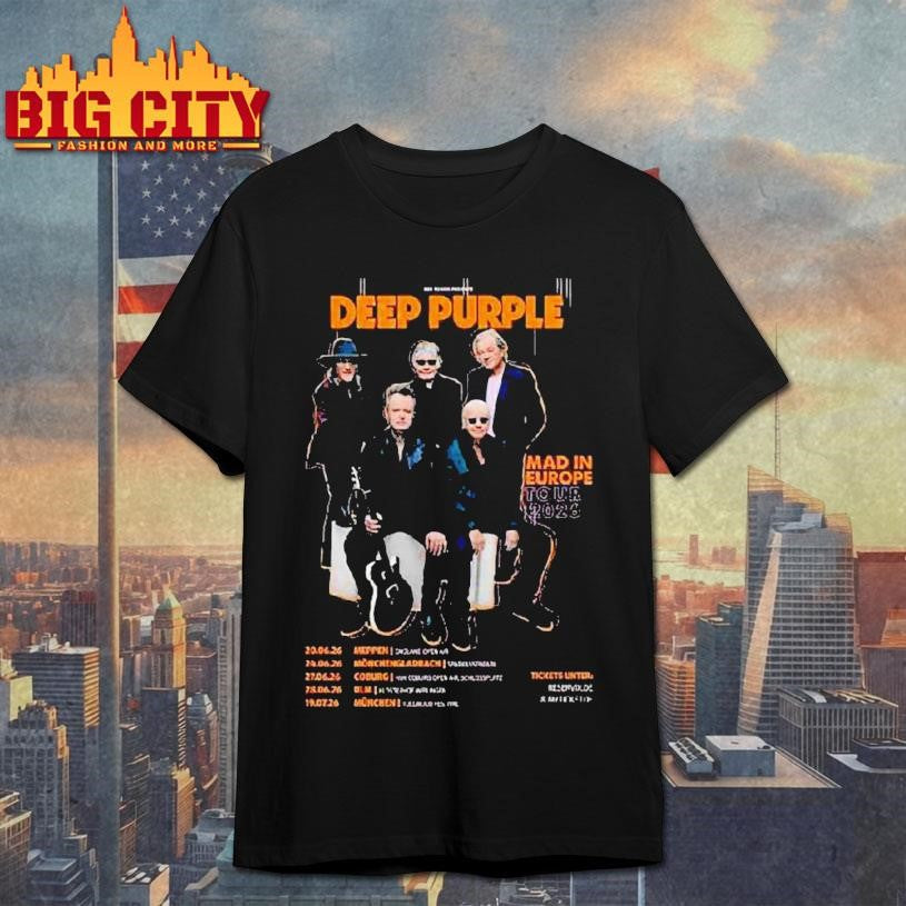 Deep Purple Mad In Europe Tour 2026 Germany Shirt