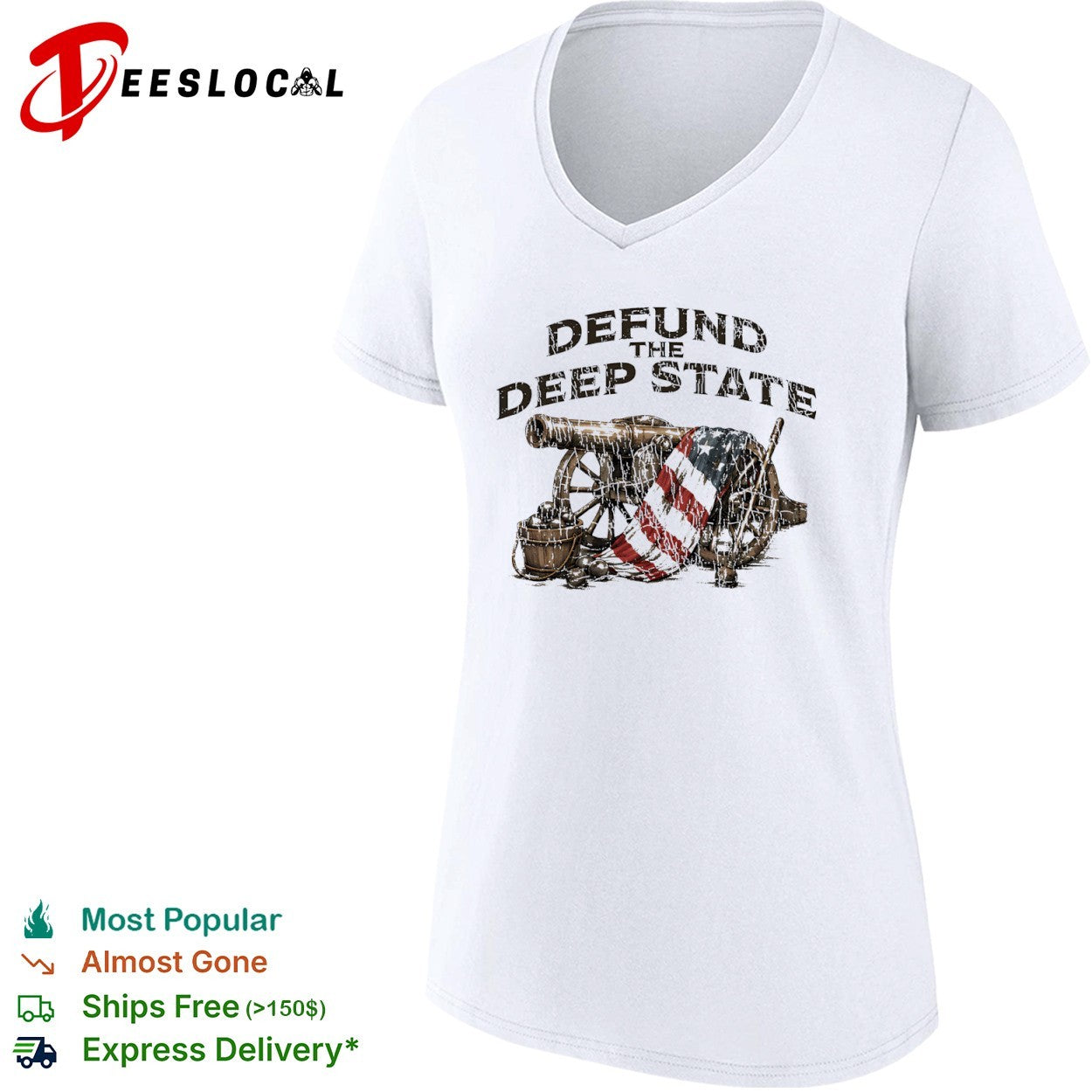 Defund the Deep State American Cannon and Flag shirt