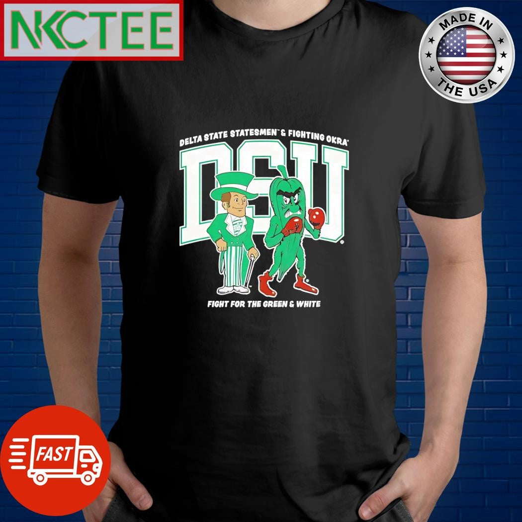Delta State Statesmen and Fighting Okra DSU fight for the green and white mascot shirt