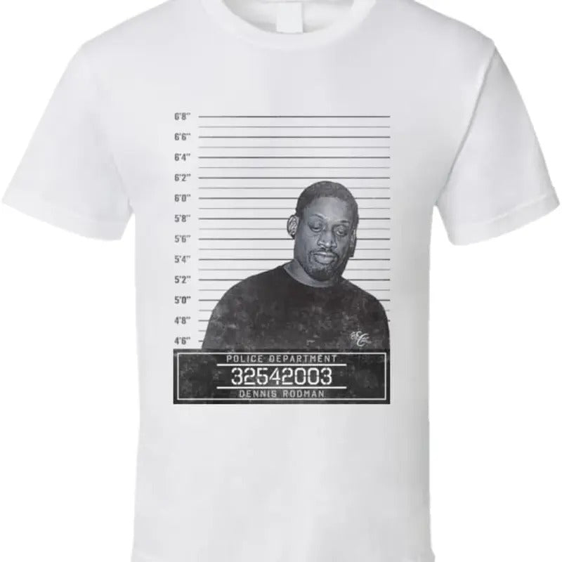 Dennis Rodman Famous Sports Star Mugshot Police Department T Shirt Hoodie, Sweatshirt | CiraTrend.com