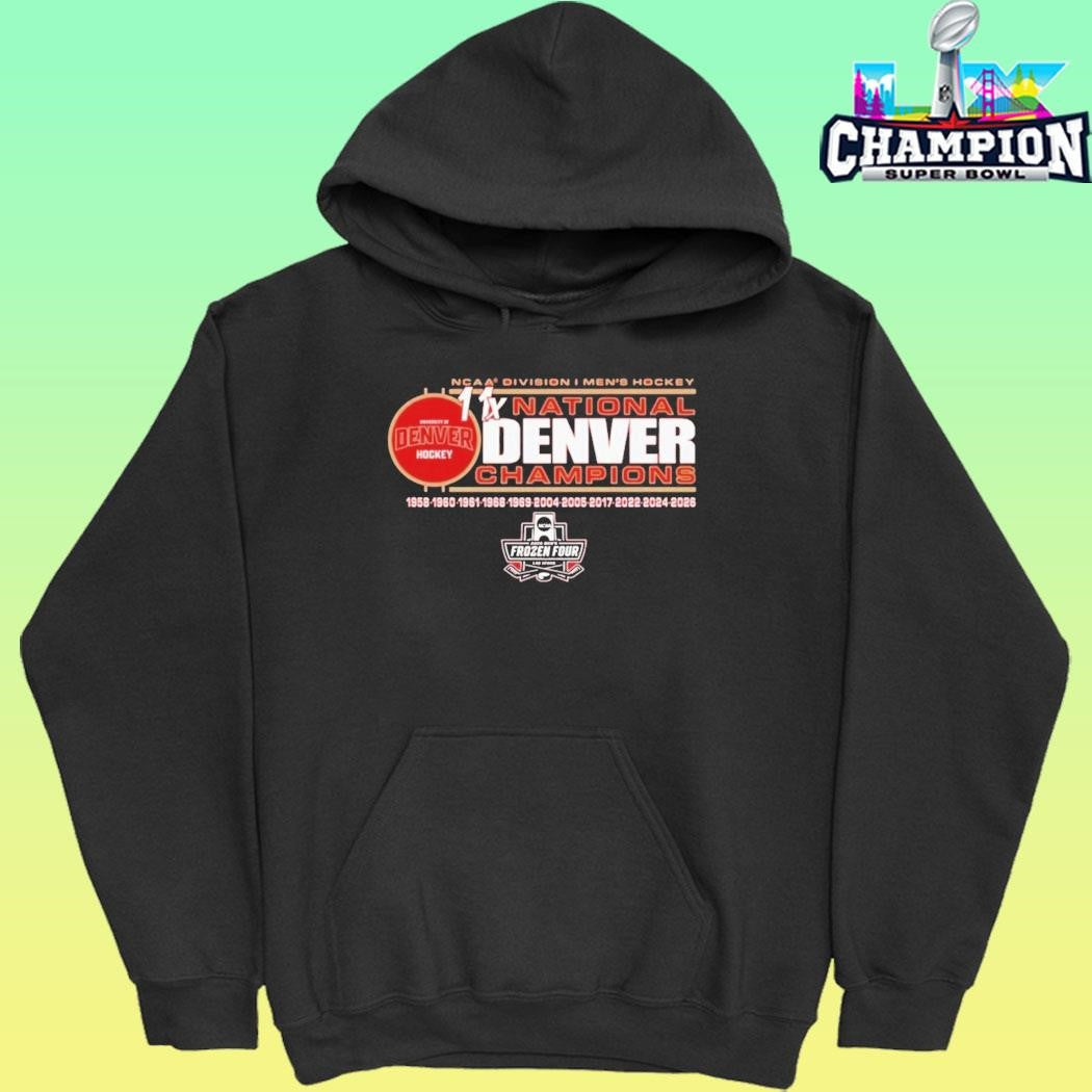Denver Pioneers 11time Ncaa Frozen Four Men’s Ice Hockey National Champions Shirt