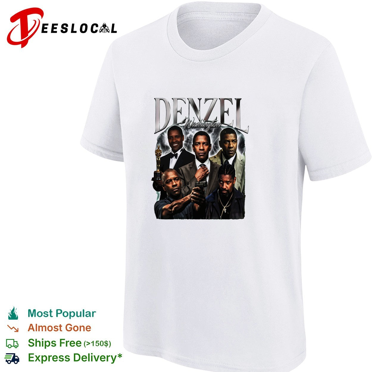 Denzel Washington movie collage shirt