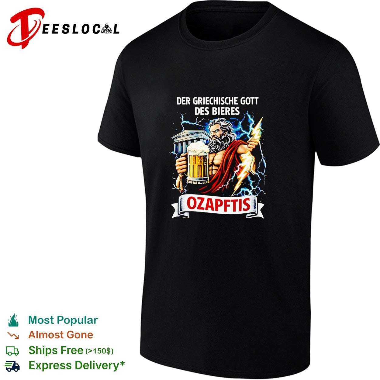 Der griechische Gott des Bieres Ozapftis Zeus shirt