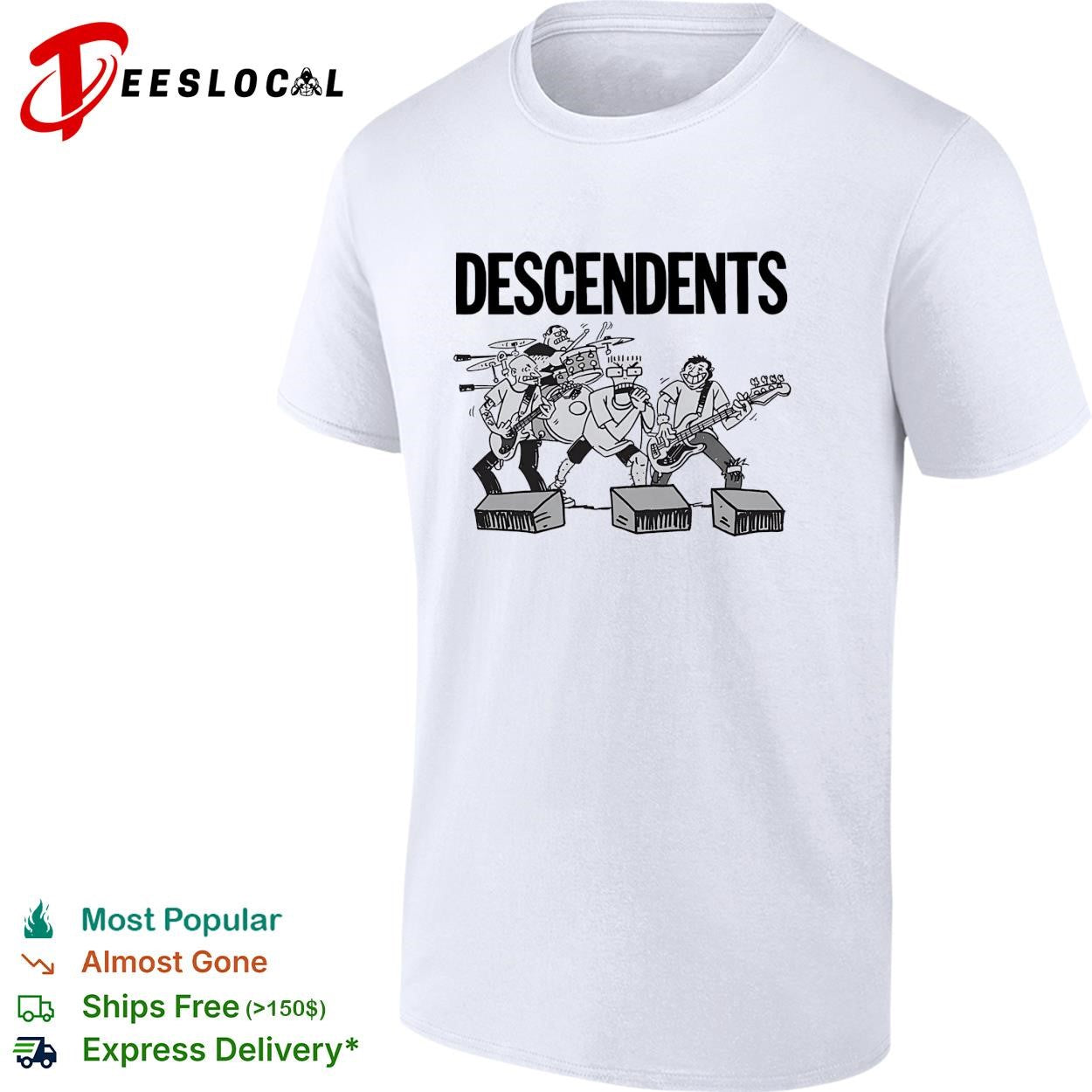 Descendents band playing instruments illustration shirt