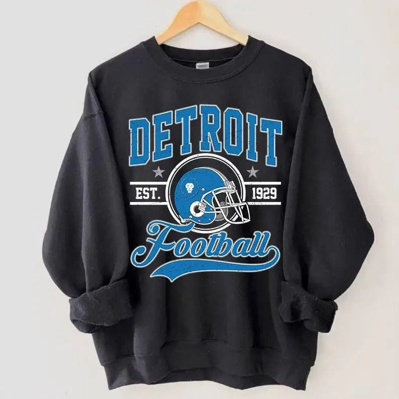 Detroit Football Shirt, Vintage Style Detroit Football shirt, Sunday Football Hoodie, Sweatshirt | CiraTrend.com
