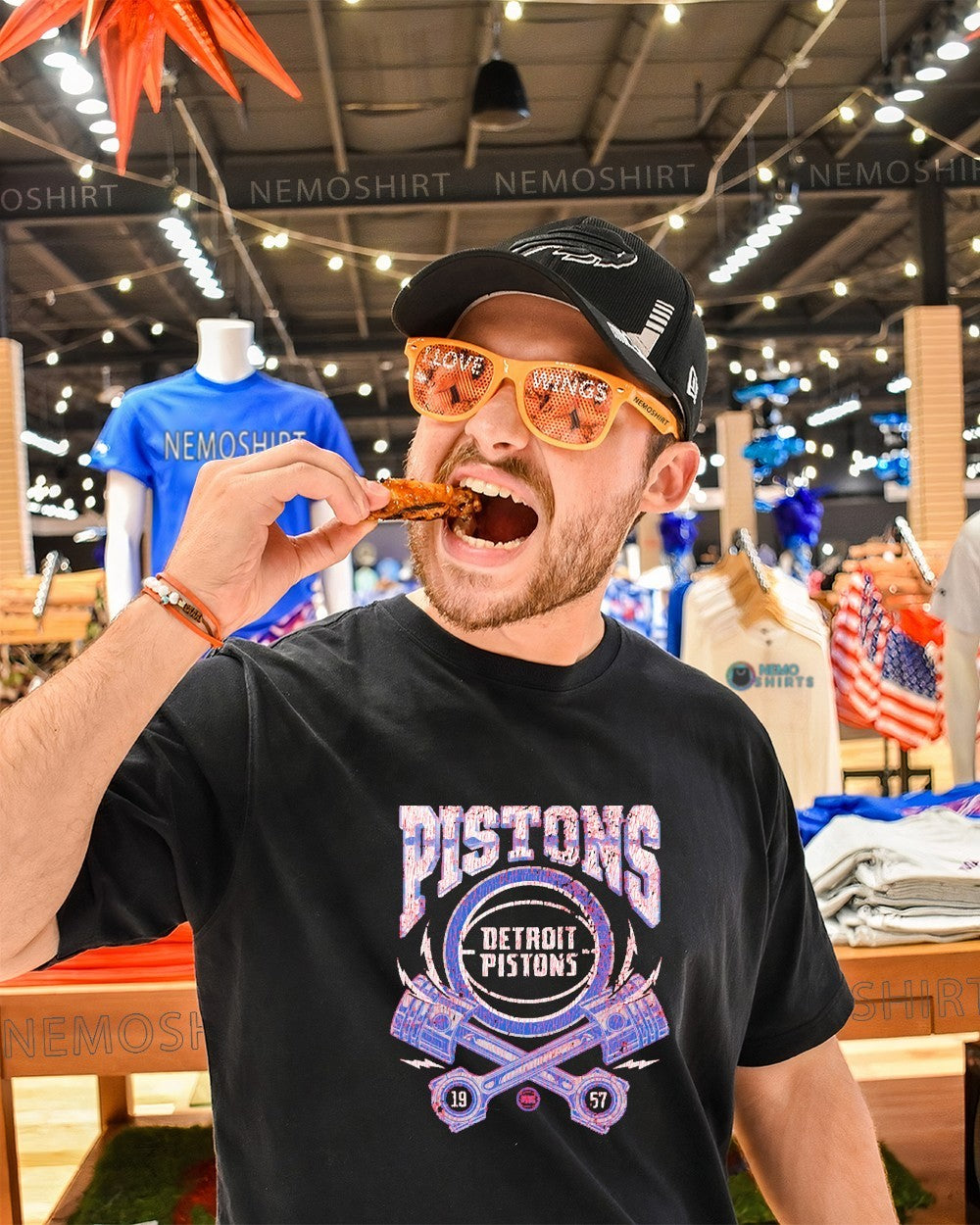 Detroit Pistons 1957 crossed pistons basketball shirt