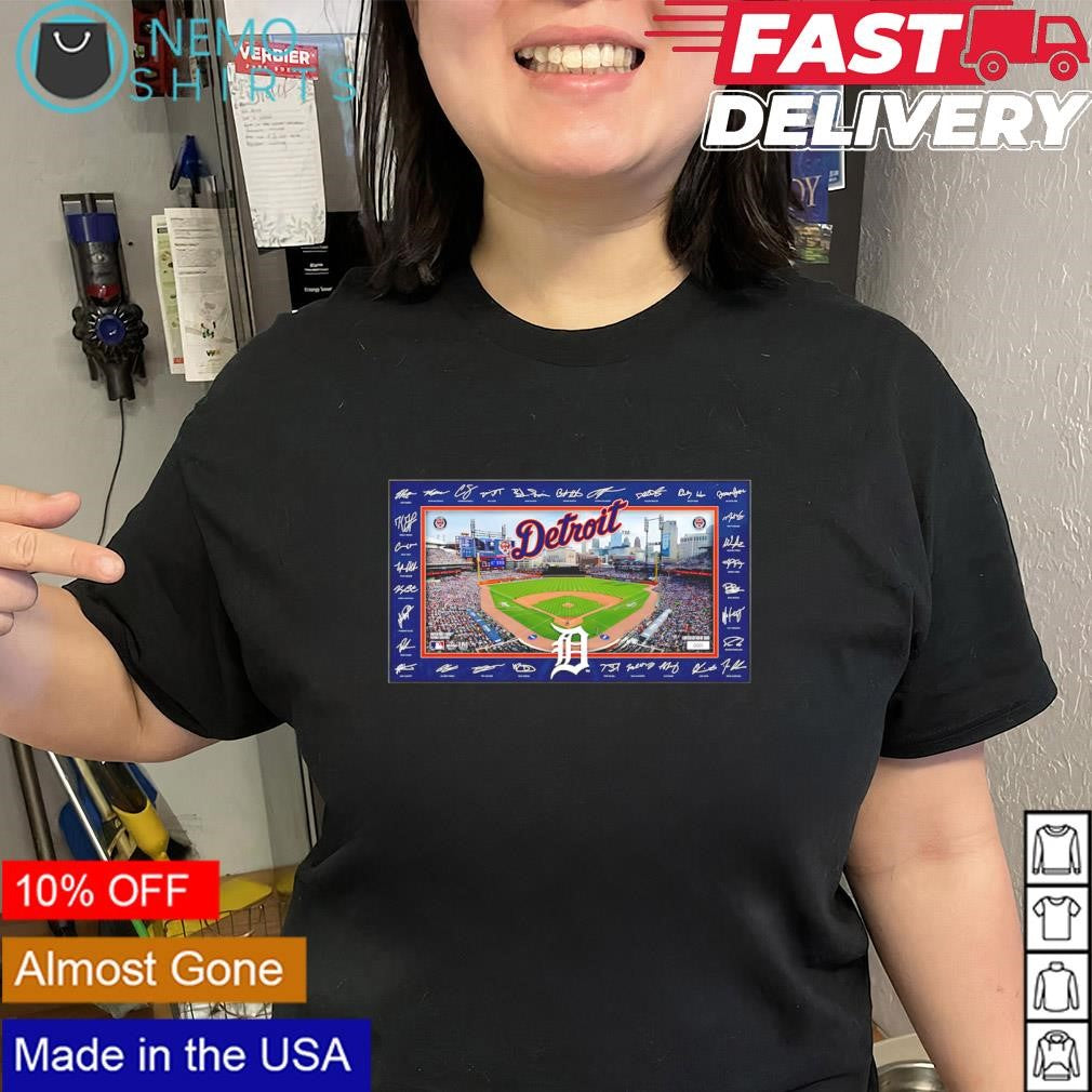 Detroit Tigers 2026 Comerica Park facsimile signatures player shirt