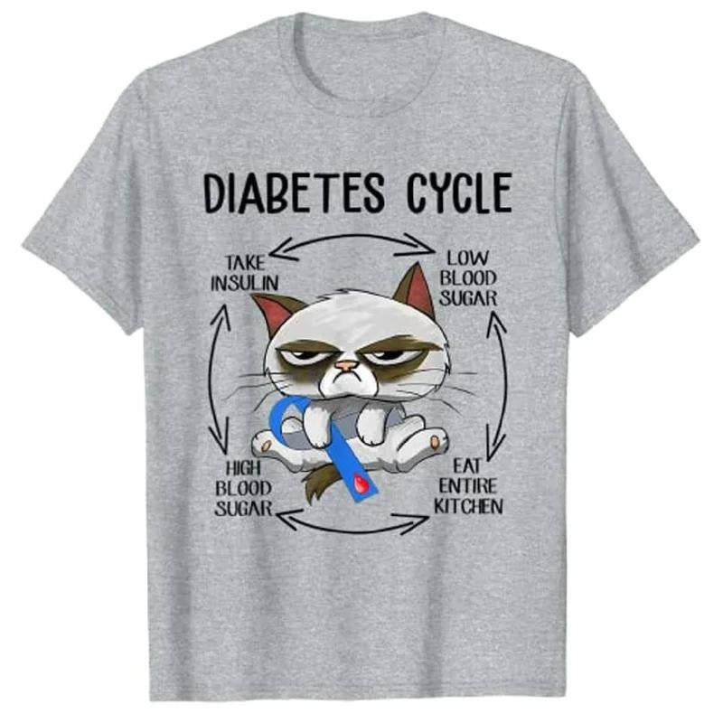 Diabetes Cycle Shirt, Diabetes Awareness Cat Cycle Diabetic Life T-shirt, Diabetes Awareness Diabetes Awareness Month...