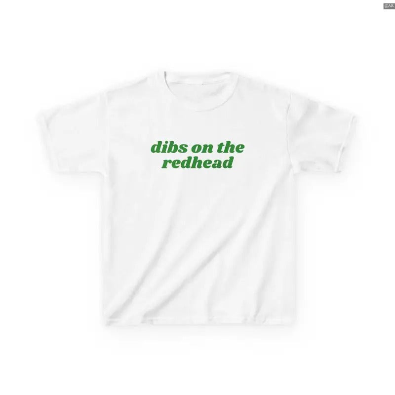 Dibs On The Redhead Baby Tee Funny St Patricks Day Shirt, Retro Crewneck, Gift For Lovers, Cotton, Trendy Womenswear Top...