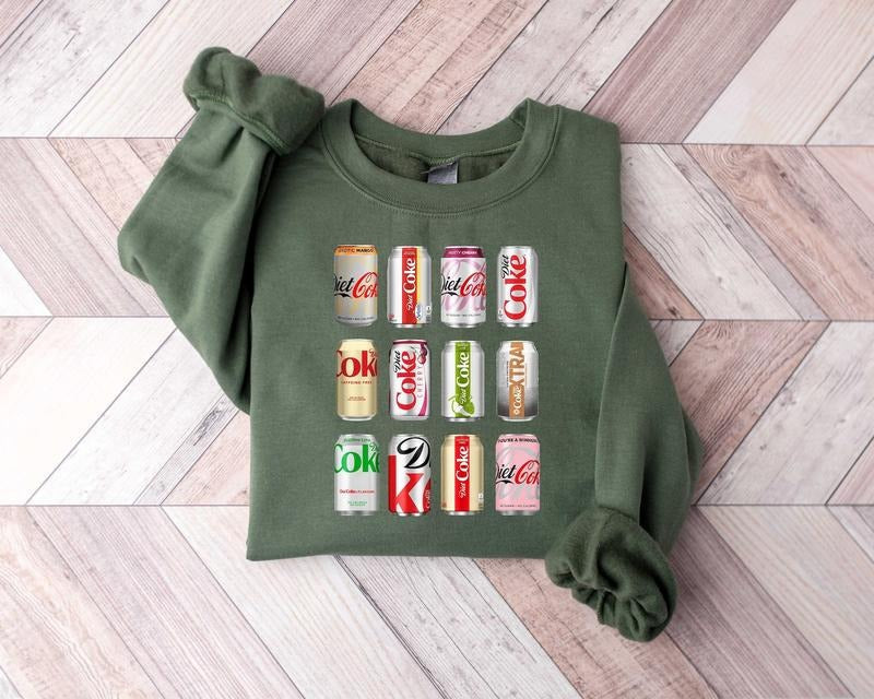 Diet Coke Sweatshirt, Christmas Diet Coke Sampler Shirt, Gift for Diet Coke Lover, Diet Coke Bottles Crewneck, Trendy...