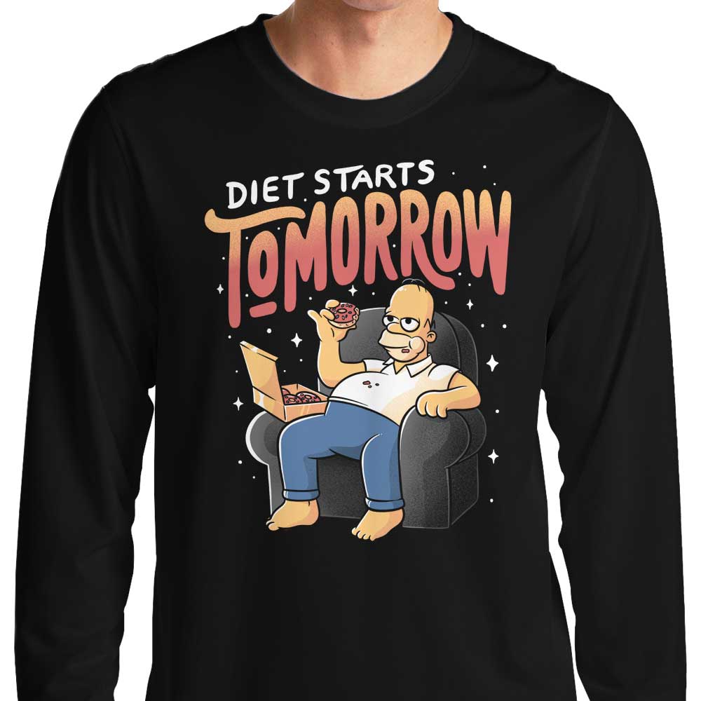 Diet Starts Tomorrow - Long Sleeve T-Shirt Hoodie, Sweatshirt | CiraTrend.com (Image 3)