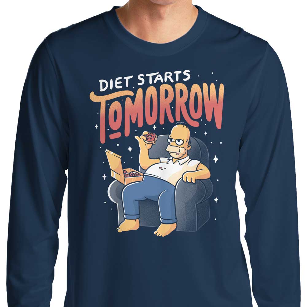 Diet Starts Tomorrow - Long Sleeve T-Shirt Hoodie, Sweatshirt | CiraTrend.com (Image 1)