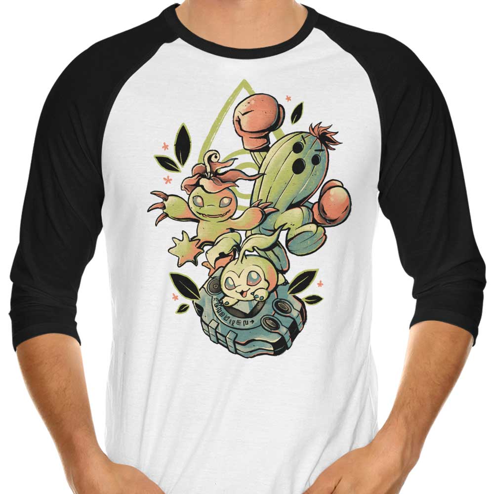Digital Cactus Evolution - 3/4 Sleeve Raglan T-Shirt Hoodie, Sweatshirt | CiraTrend.com (Image 1)