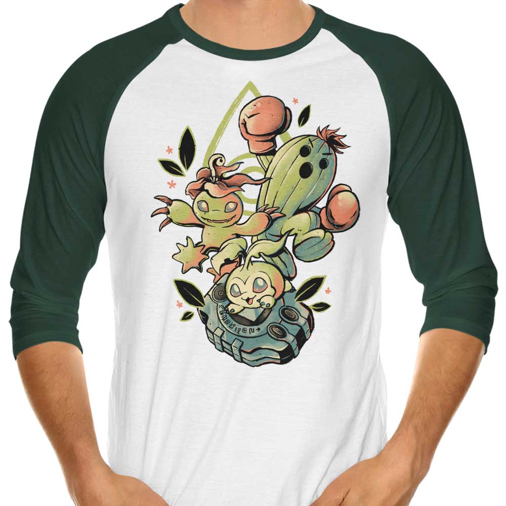 Digital Cactus Evolution - 3/4 Sleeve Raglan T-Shirt Hoodie, Sweatshirt | CiraTrend.com (Image 3)
