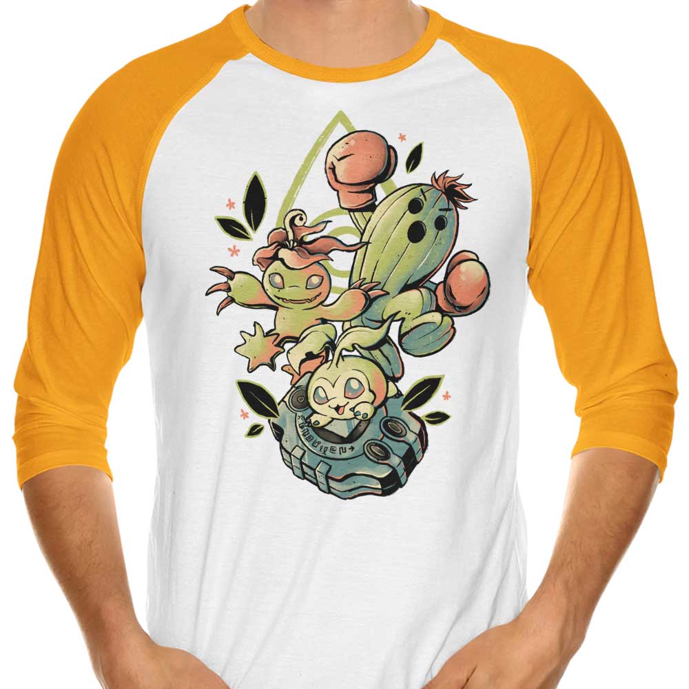 Digital Cactus Evolution - 3/4 Sleeve Raglan T-Shirt Hoodie, Sweatshirt | CiraTrend.com (Image 4)