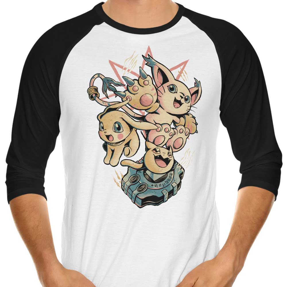 Digital Cat Evolution - 3/4 Sleeve Raglan T-Shirt Hoodie, Sweatshirt | CiraTrend.com (Image 1)
