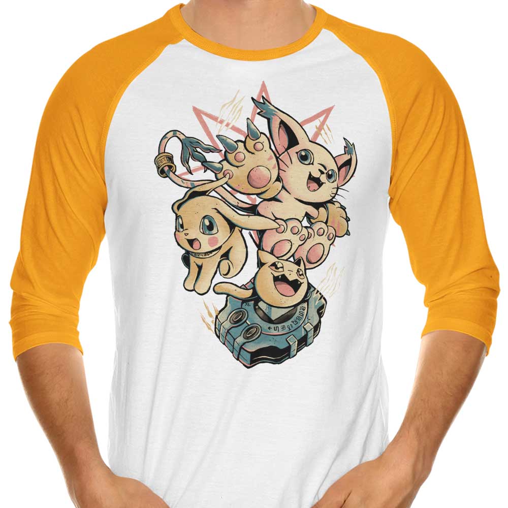 Digital Cat Evolution - 3/4 Sleeve Raglan T-Shirt Hoodie, Sweatshirt | CiraTrend.com (Image 3)
