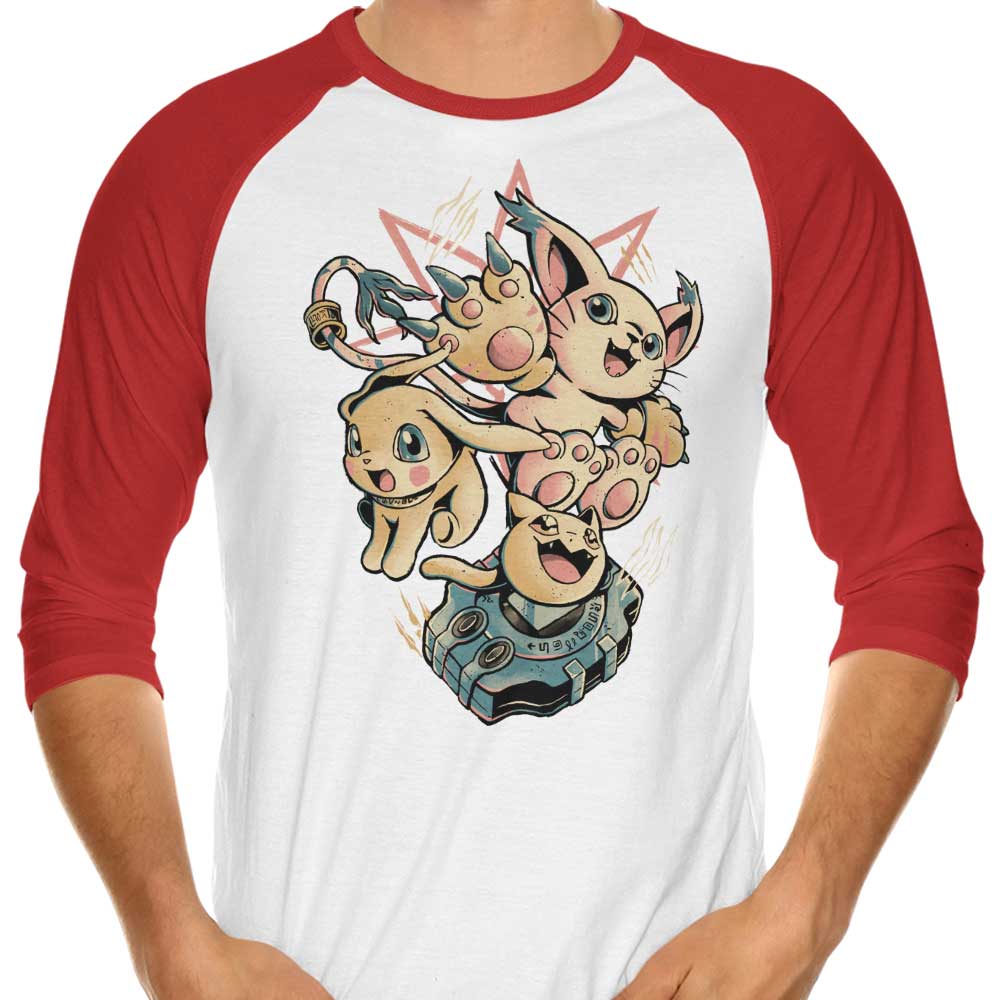 Digital Cat Evolution - 3/4 Sleeve Raglan T-Shirt Hoodie, Sweatshirt | CiraTrend.com (Image 4)