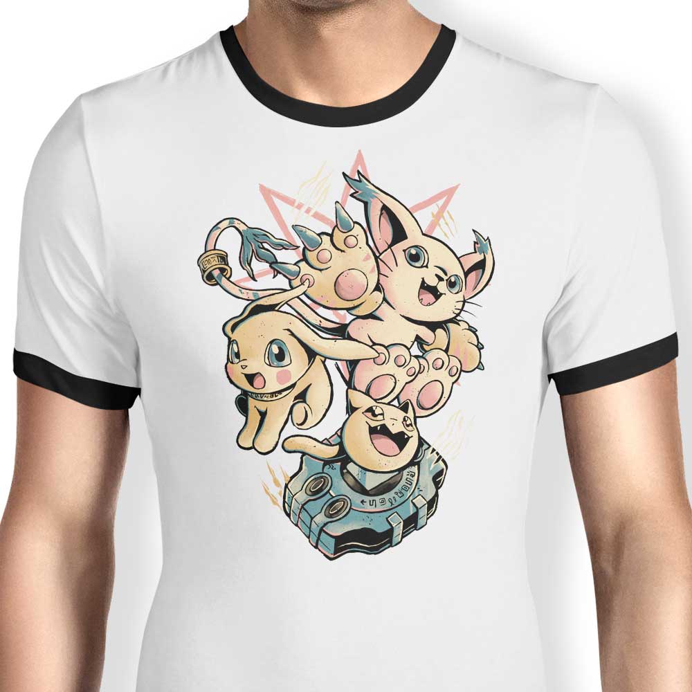 Digital Cat Evolution - Ringer T-Shirt Hoodie, Sweatshirt | CiraTrend.com (Image 1)