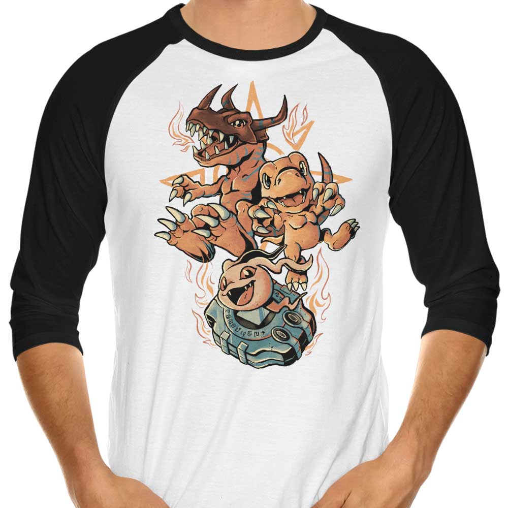 Digital Dino Evolution - 3/4 Sleeve Raglan T-Shirt Hoodie, Sweatshirt | CiraTrend.com (Image 1)
