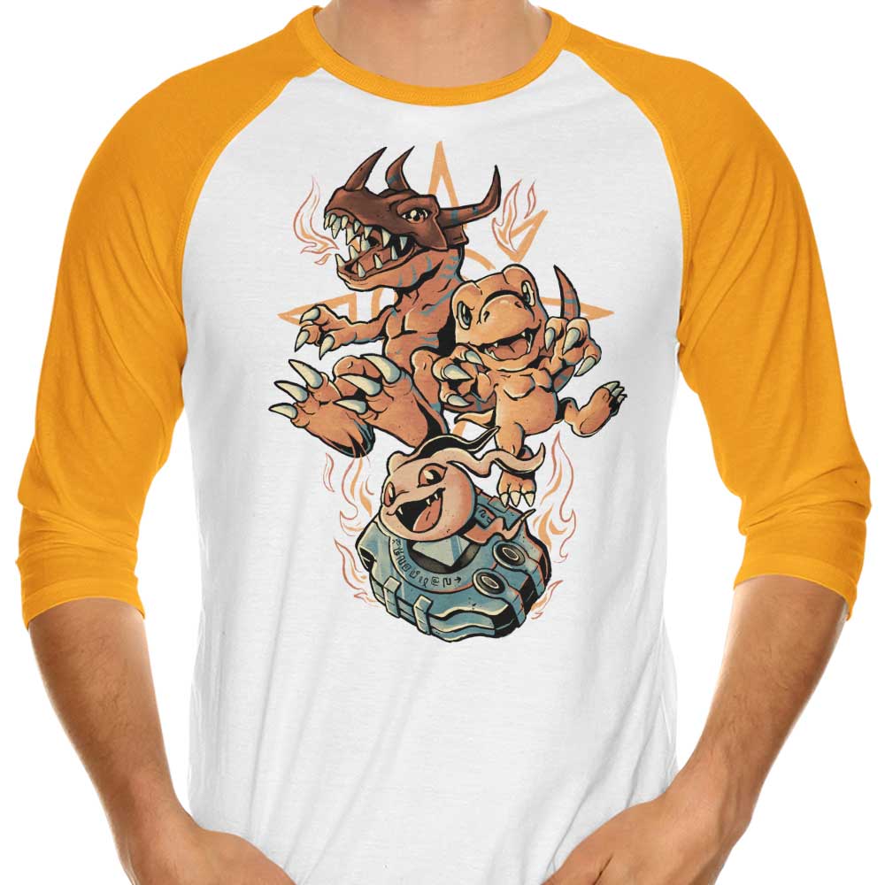 Digital Dino Evolution - 3/4 Sleeve Raglan T-Shirt Hoodie, Sweatshirt | CiraTrend.com (Image 3)