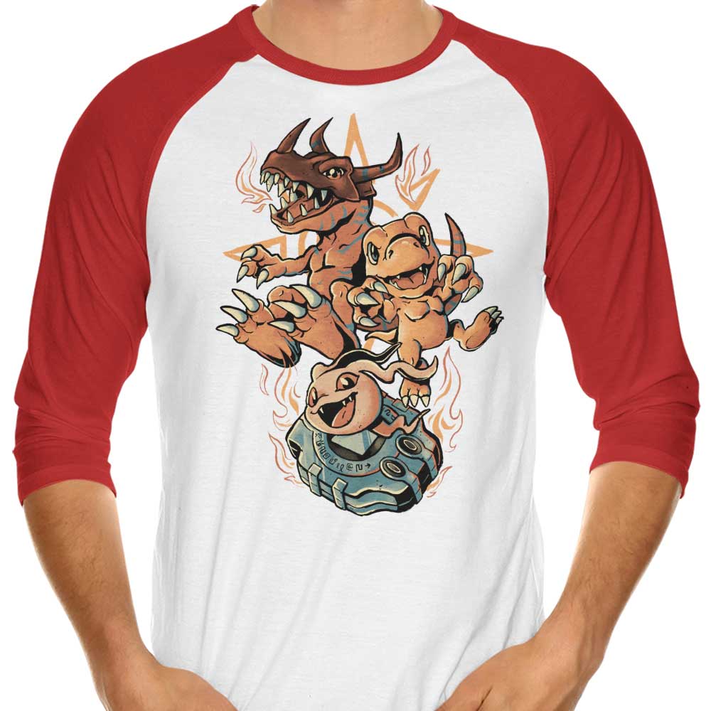 Digital Dino Evolution - 3/4 Sleeve Raglan T-Shirt Hoodie, Sweatshirt | CiraTrend.com (Image 4)