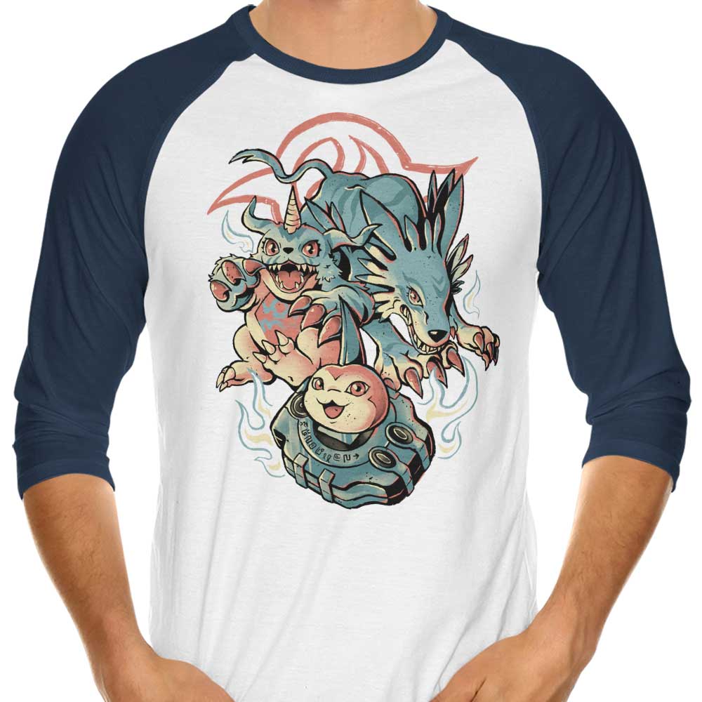 Digital Wolf Evolution - 3/4 Sleeve Raglan T-Shirt Hoodie, Sweatshirt | CiraTrend.com (Image 3)