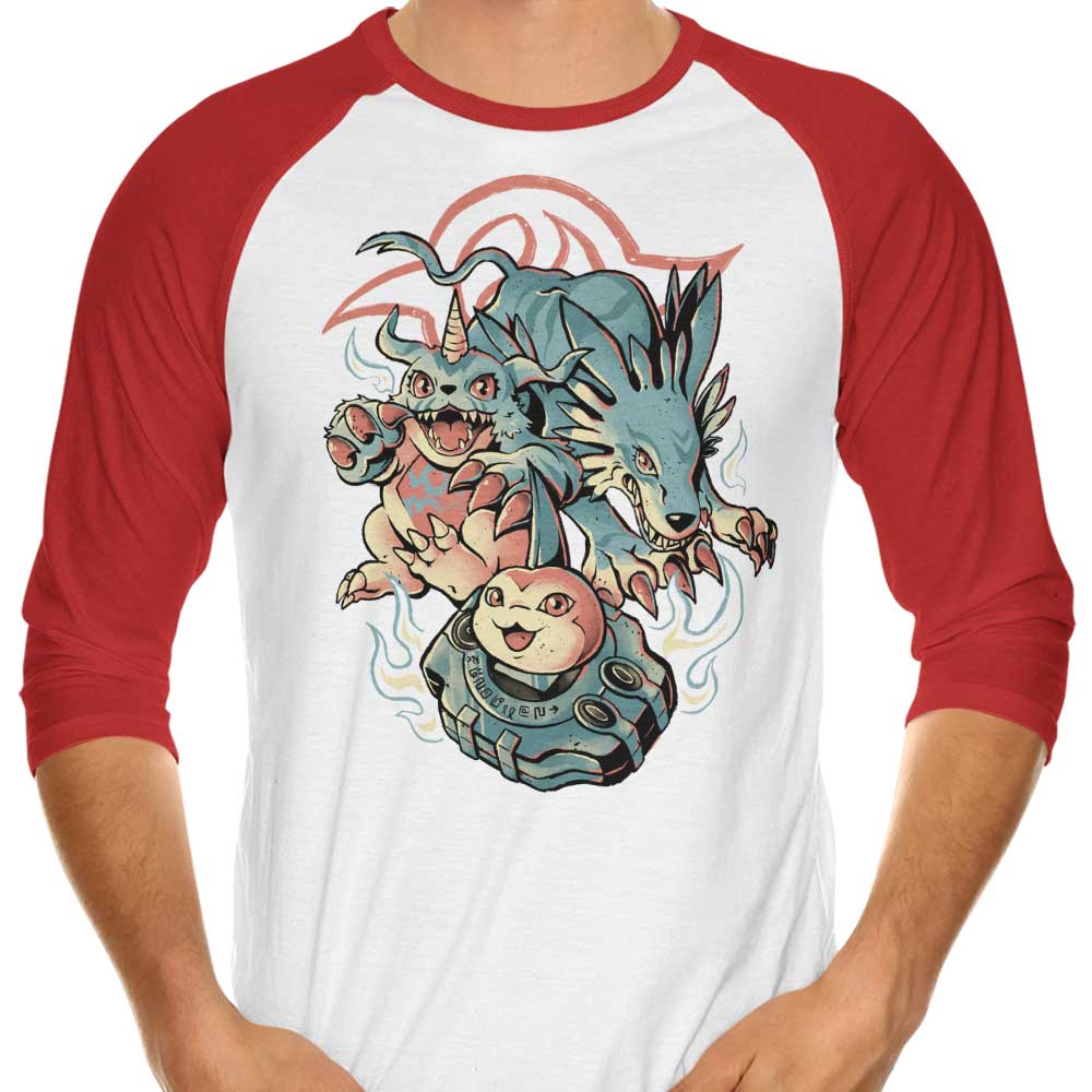 Digital Wolf Evolution - 3/4 Sleeve Raglan T-Shirt Hoodie, Sweatshirt | CiraTrend.com (Image 4)
