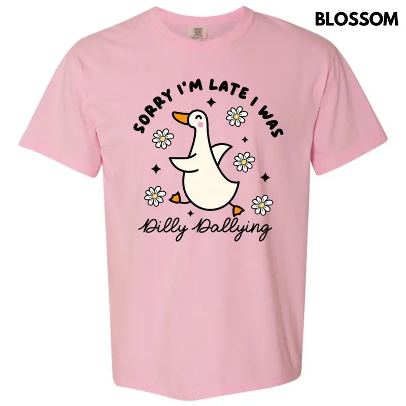 Dilly Dallying Goose Comfort Colors T-Shirt Hoodie, Sweatshirt | CiraTrend.com