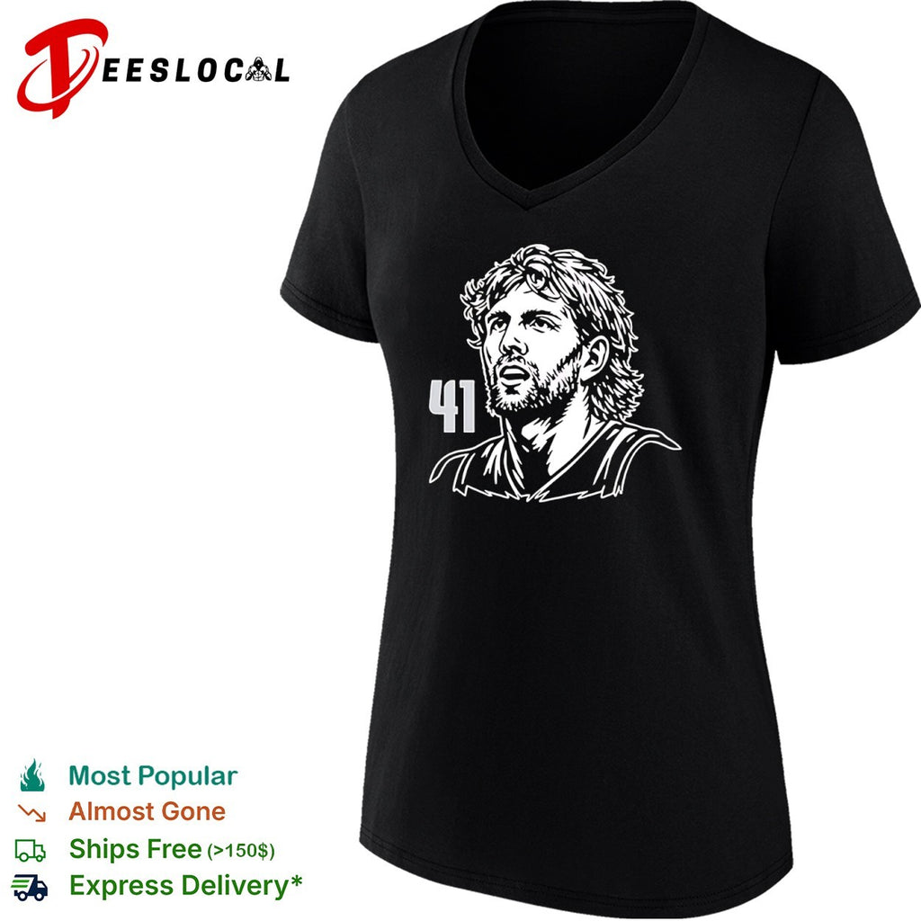 Dirk Nowitzki Dallas Mavericks 41 headshot portrait shirt