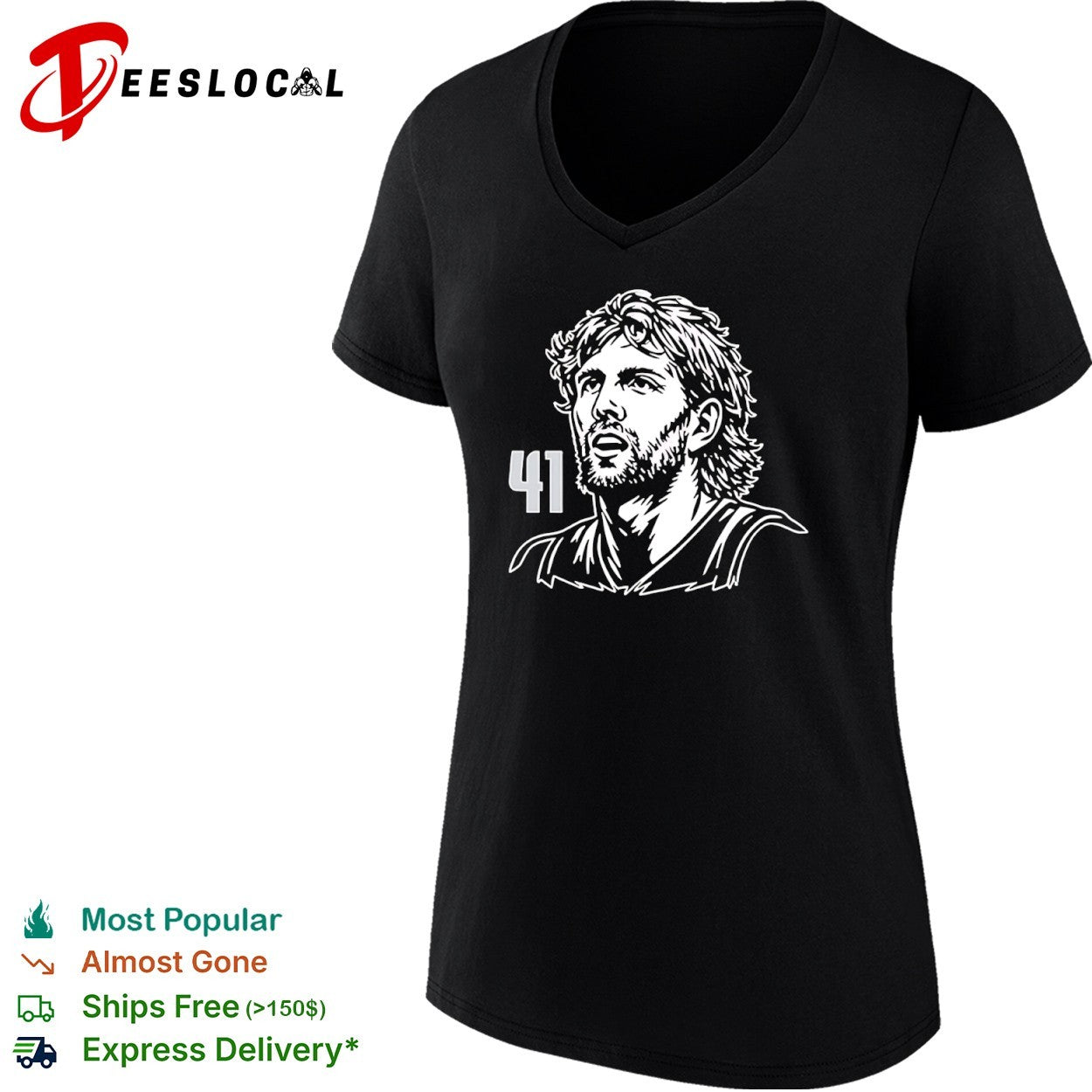 Dirk Nowitzki Dallas Mavericks 41 headshot portrait shirt