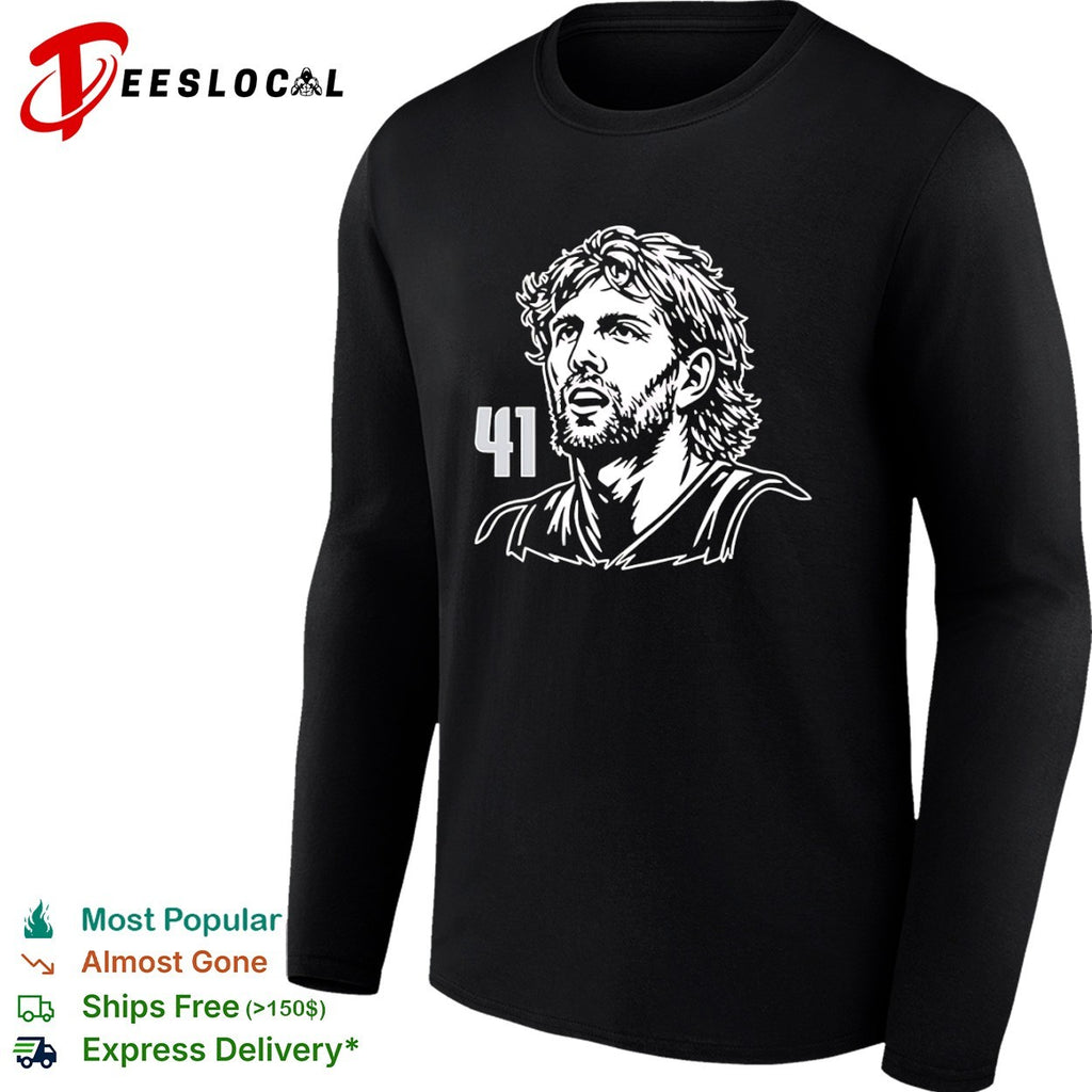 Dirk Nowitzki Dallas Mavericks 41 headshot portrait shirt