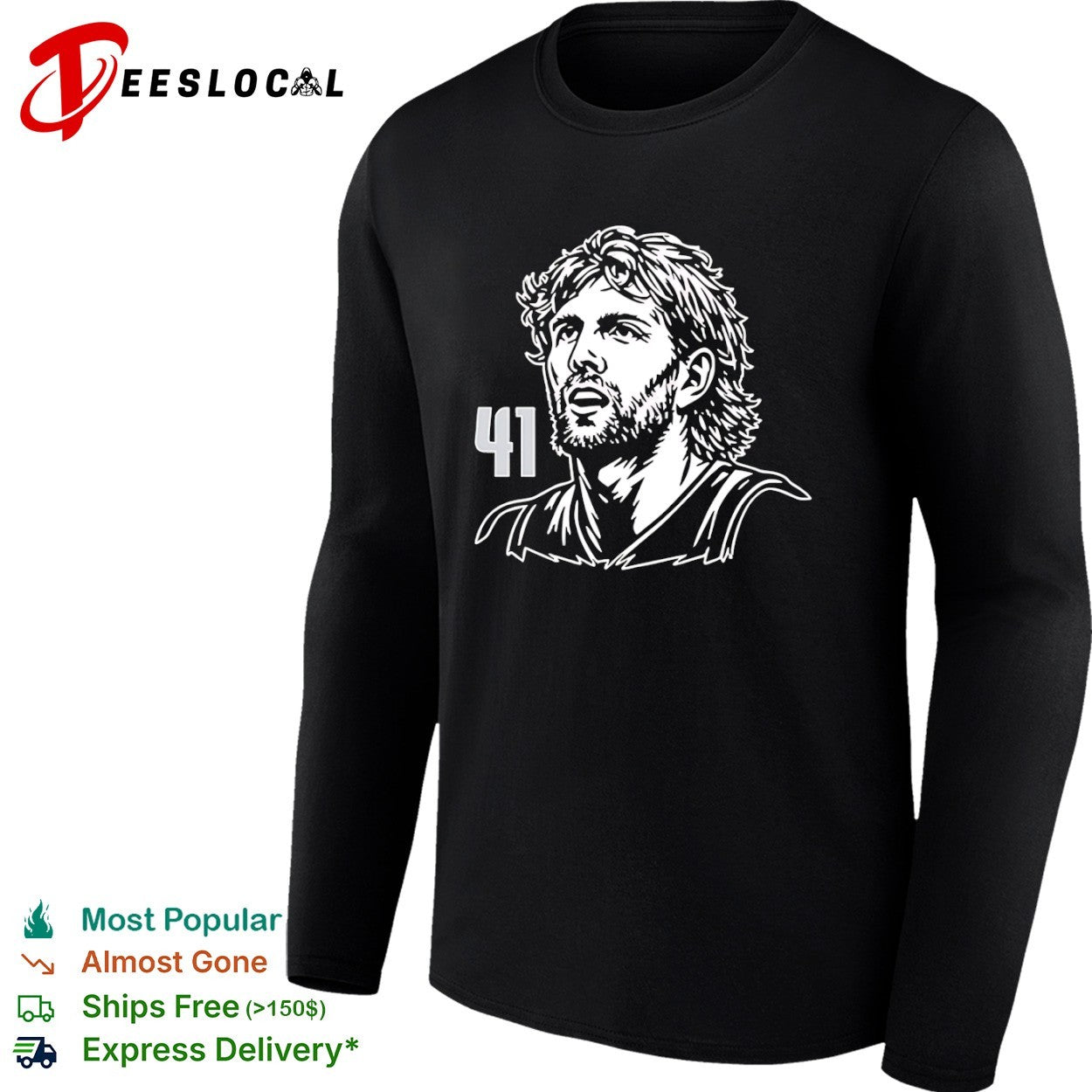 Dirk Nowitzki Dallas Mavericks 41 headshot portrait shirt