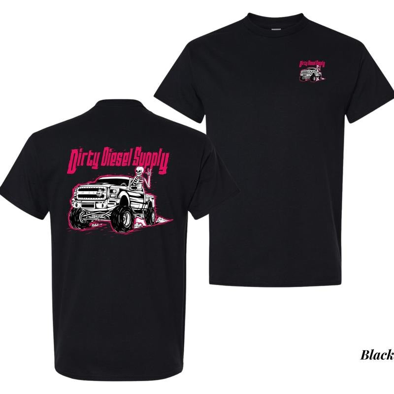 Dirty Diessel Supply Tee, Pink Diesel Truck and Skeleton T-shirt, Stylish Car Merch for Automotive Enthusiasts Hoodie,...