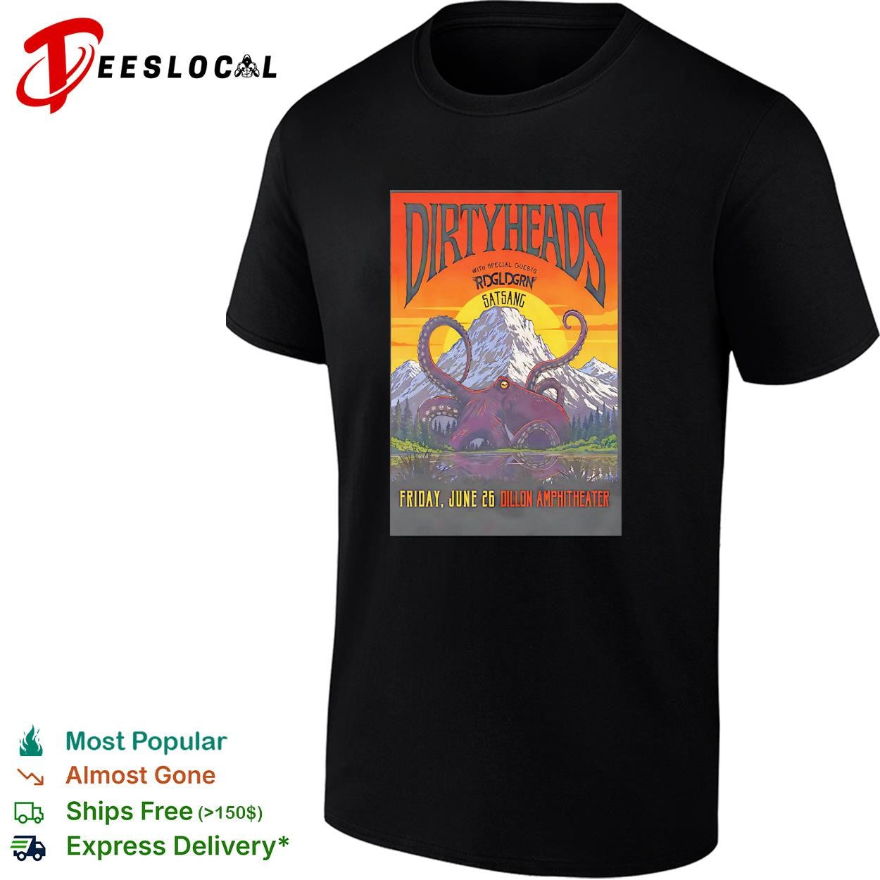 Dirty Heads octopus mountain Dillon Amphitheater June 26 poster shirt