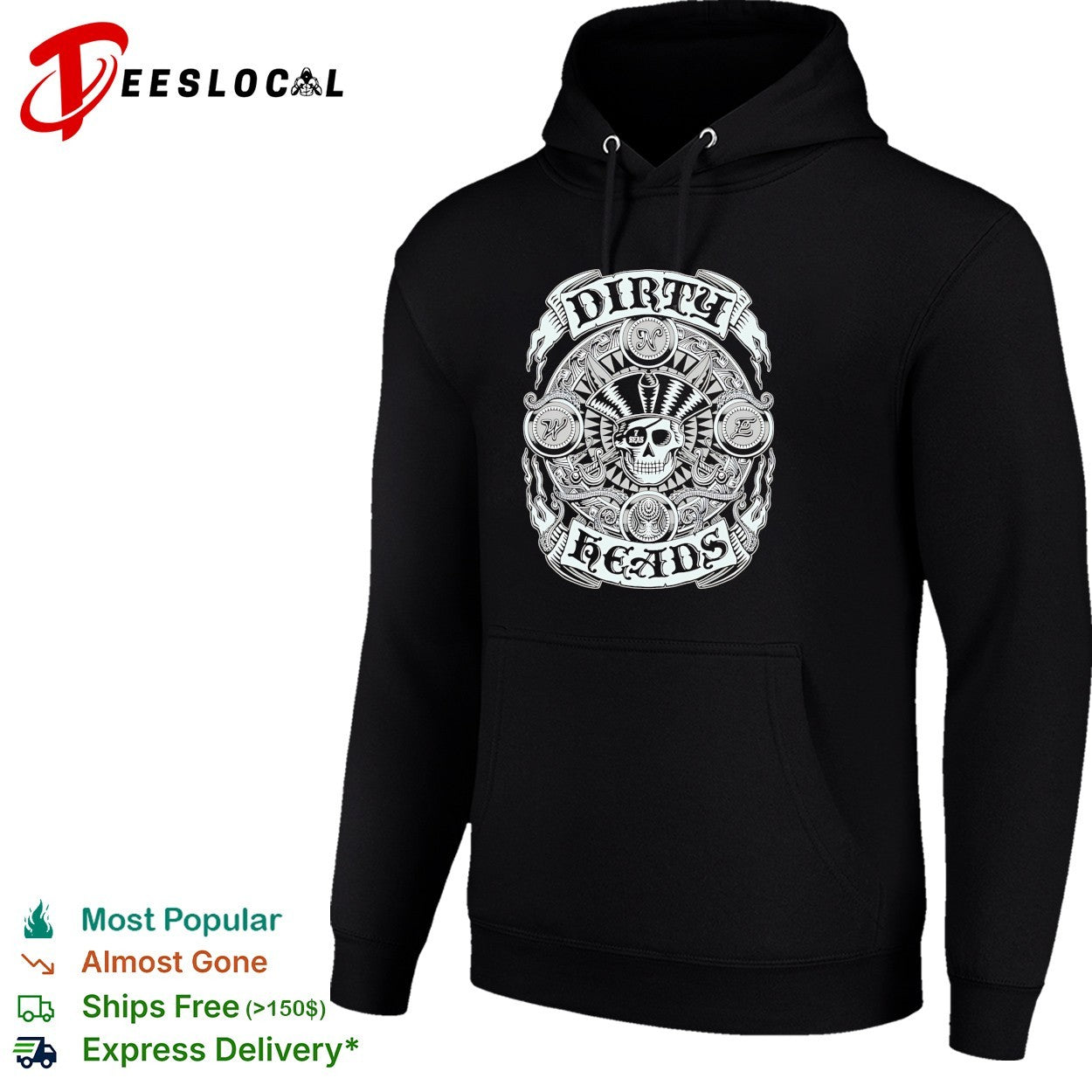 Dirty heads seven seas pirate skull shirt