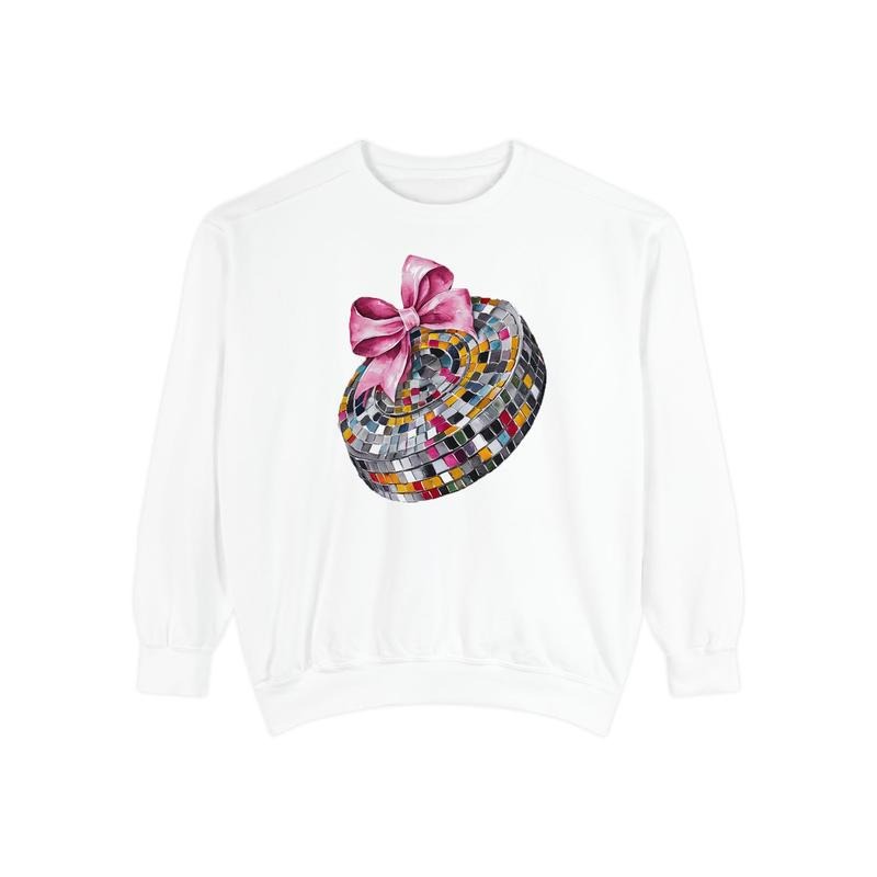 Disco Hockey Puck Sweatshirt Comfort Colors, Game Day Hockey Crewneck, Womens Sweatshirt, Fall Sweater T-Shirts, Hoodie