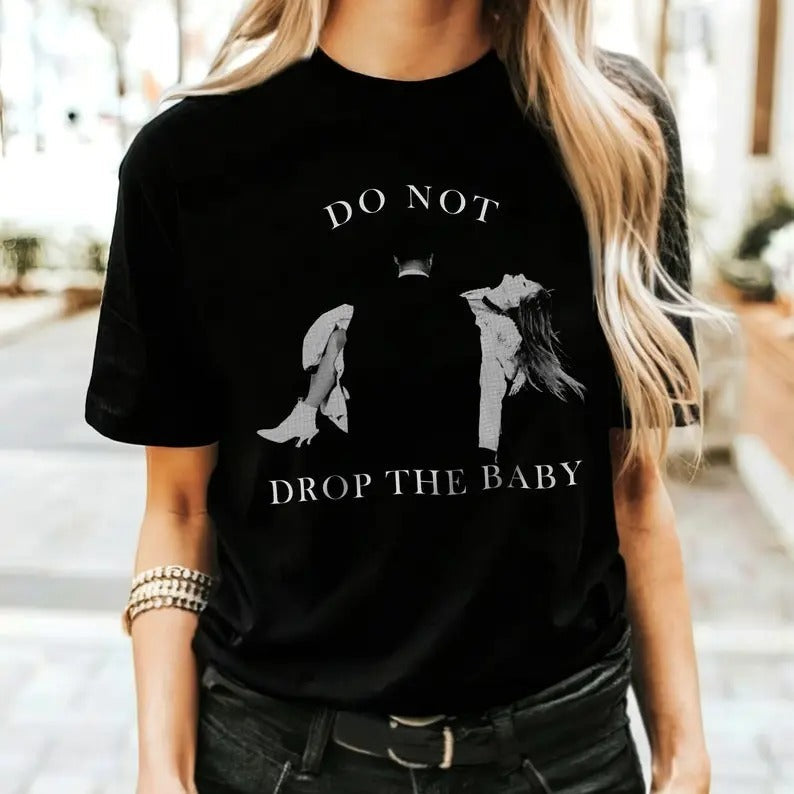 Do Not Drop The Baby ORIGINAL Vintage Style Halftone Print Don't Drop the Baby T-Shirts, Hoodie, Sweatshirt | CiraTrend.com