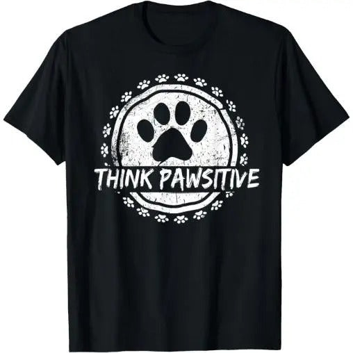 Dog Paw print Pawsitive Pet lover T-Shirt Made in USA Hoodie, Sweatshirt | CiraTrend.com