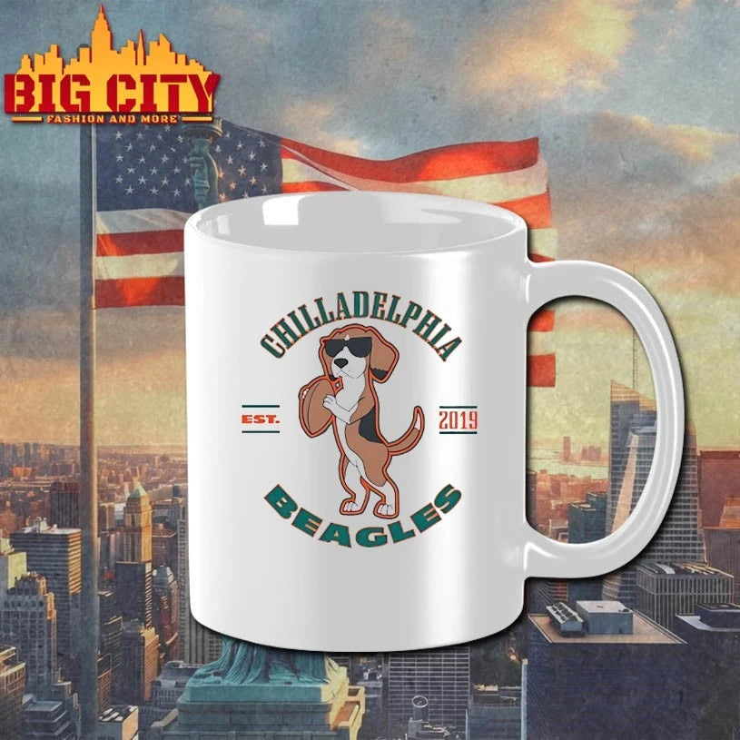 Dog holding football Chilladelphia Beagles est 2019 shirt