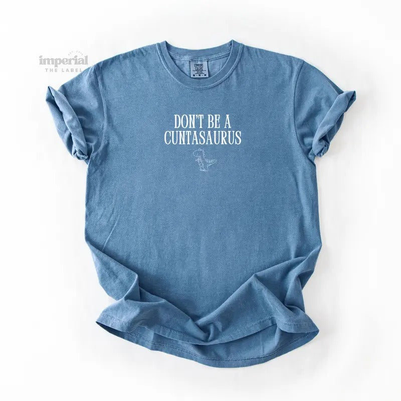 Don't Be A Cuntasaurus Comfort Colors T-Shirt, Oversized Vintage-Washed Tee, Soft Garment-Dyed Cotton, Aesthetic Streetwear, Casual Everyday Outfit