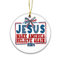 Donald Trump 2024 Christmas Ornament Jesus Make America Believe Again 2024 - Keep Faith In America, Christmas Spirit,...