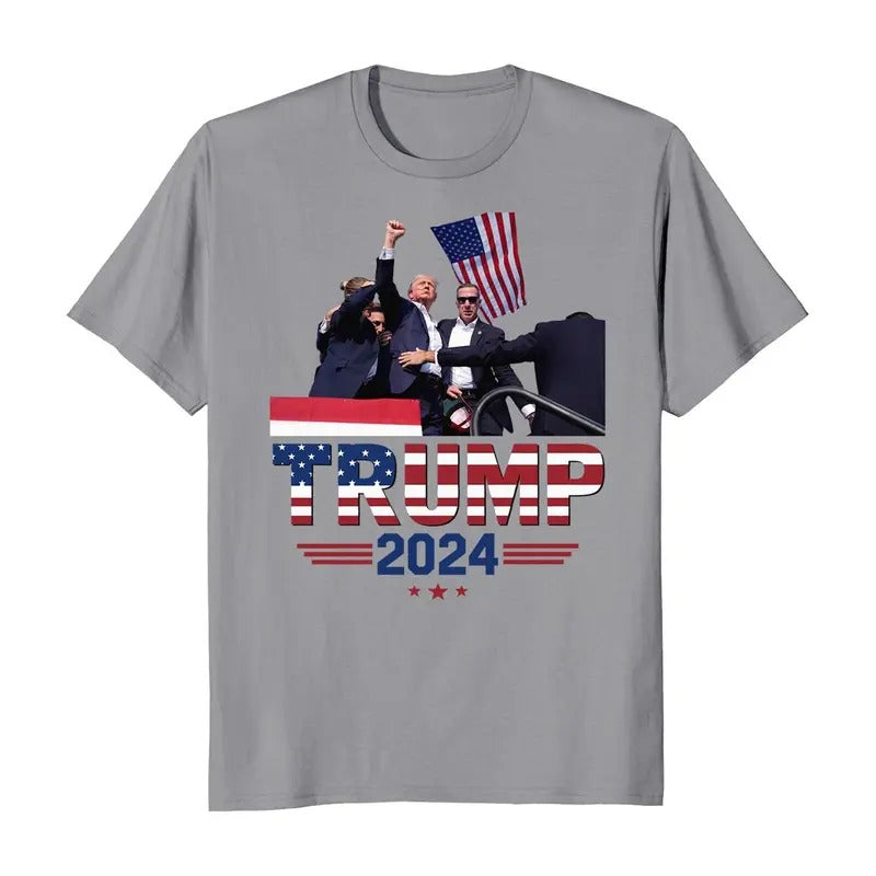 Donald Trump Shot 2024 Election GOP Republican T-Shirt Cotton Fabric Hoodie, Sweatshirt | CiraTrend.com