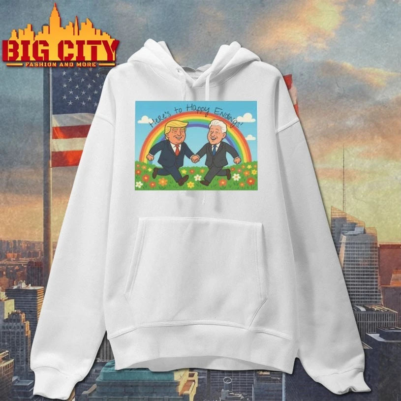 Donald Trump and Bill Clinton Blowing Bubble Here’s to happy ending Shirt