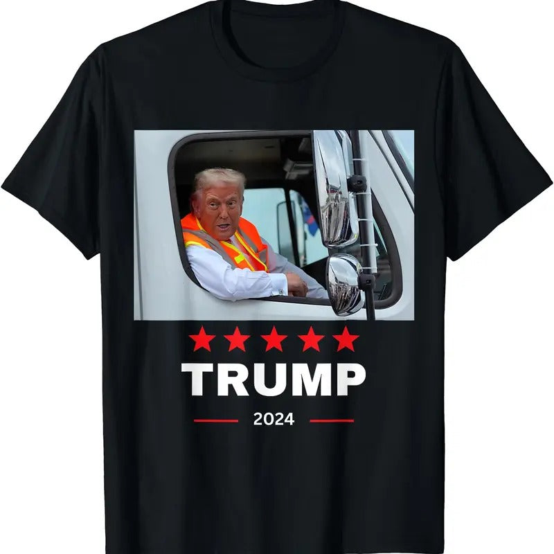 Donald Trump rides in garbage truck T-Shirt Hoodie, Sweatshirt | CiraTrend.com